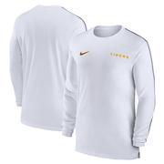 LSU Nike Dri-Fit Sideline UV Coach Long Sleeve Top
